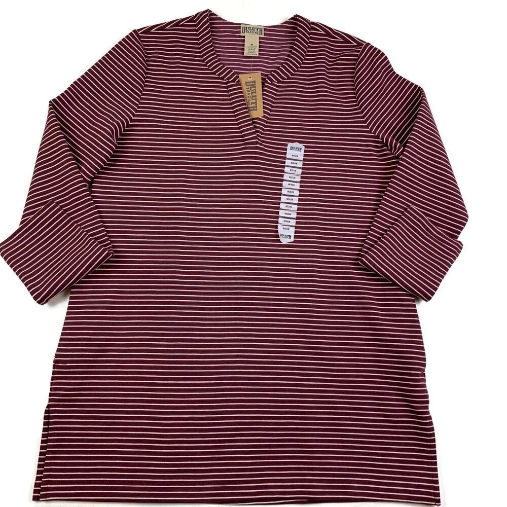 Duluth Trading Co Striped Ponte Pro Knit Tunic Women's Size Medium